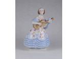 Herendi porcelán kék Déryné figura 21 cm