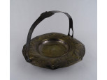 Antik nagyméretű ezüstözött asztalközép kínáló tál 20.5 x 30.5 cm