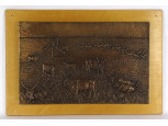 Domonkos Béla : Hatalmas hortobágy bronz relief 34 x 50 cm