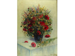 Parányi Pabar István (1903-1979) : "Pipacsos csendélet" 1934  70 x 50 cm