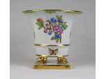 Régi Viktória mintás Herendi oroszlánlábas porcelán kaspó