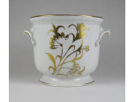 Aranyozott nagyméretű Herendi porcelán kaspó