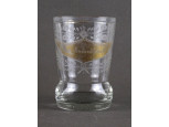 Antik fújt üveg Biedermeier barátság pohár 10.7 cm