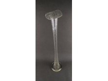 Hatalmas osztrák mid century fehér fújtüveg váza szálváza 63 cm