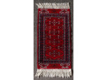 Régi kisméretű kézi szövésű kilépő szőnyeg ágyelő szőnyeg 53 x 123 cm