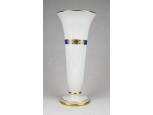 Modern fehér kék Herendi porcelán talpas Herend Blue Ribbon design váza 23.3 cm