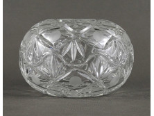 Régi csiszolt üveg bonbonier 13.2 cm