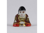 Régi jelzett japán Satsuma porcelán Buddha figura 3.2 cm