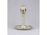 Pillangós vajszínű, aranyozott Zsolnay porcelán gyertyatartó 14 cm