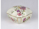 Pillangós vajszínű aranyozott Zsolnay porcelán bonbonier - Hotel Dunapart Budapest 10.3 cm