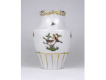 Régi Rothschild mintás, fehér Herendi porcelán váza 15.5 cm