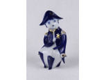 Régi Török János tervezte kék-fehér Zsolnay Napóleon porcelán figura