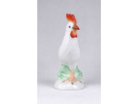 Kézzel festett fehér Herendi porcelán kakas figura 13.7 cm