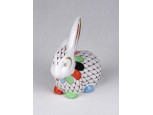 Garden mintás Hollóházi porcelán nyúl 7.7 cm