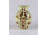 Régi ritka virágmintás, aranyozott, vajszínű Zsolnay porcelán váza 12 cm