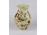 Régi ritka virágmintás, aranyozott, vajszínű Zsolnay porcelán váza 12 cm