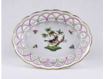 Régi Rothschild mintás áttört herendi porcelán kosár