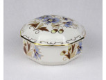 Vajszínű búzavirág mintás Zsolnay porcelán bonbonier 8.5 cm