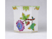 Régi Viktória mintás szögletes Herendi porcelán váza ibolyaváza 5.7 cm