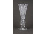 Régi csiszolt üveg váza szálváza 17.7 cm