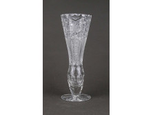 Régi csiszolt üveg váza szálváza 17.7 cm