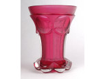 XIX. századi rózsaszín Biedermeier fújt üveg pohár 12.5 cm