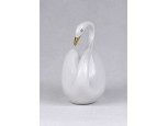 Régi hollóházi fehér porcelán hattyú figura 8 cm