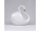 Régi hollóházi fehér porcelán hattyú figura 8 cm