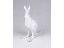 Festetlen aranyozott Hollóházi porcelán kenguru 14.3 cm