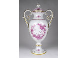 Hatalmas Herendi indiai kosár mintás porcelán urna 36.5 cm