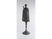 Régi nagyméretű patinás bronz szerzetes szobor 49.5 cm
