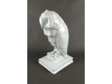 Hatalmas festetlen Herendi porcelán bagoly figura 30 cm
