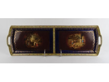 Régi nagyméretű MZ Altrohlau porcelán kínáló tál tálca 49 cm