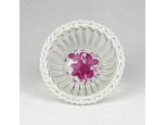 Lila Apponyi mintás herendi porcelán fonott kosár 9 cm