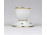 Hollóházi fehér, aranyozott porcelán gyertyatartó