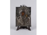 Antik Mária gyermekével Carl Palm ezüst ikon ~1830