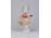 Régi Lippelsdorf GDR porcelán figura - kislány virágkosárral és esernyővel 12.7 cm