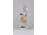 Régi Lippelsdorf GDR porcelán figura - kislány virágkosárral és esernyővel 12.7 cm