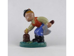 Régi art deco Komlós kerámia favágó figura 14.5 cm