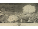 Blondel, J. F. (1705-1774) Antik metszet, Ünnepi felvonulás Páris városháza előtt 51 x 84