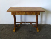 Antik Biedermeier cseresznyefa furnéros fiókos íróasztal 65 x 125 cm