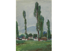 Falu jegenyékkel 1955