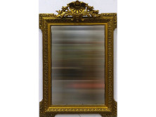 Antik aranyozott fejkoronás tükör 108 x 81 cm