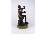 Elkington & Co antik zenész akt figura bronz szobor márvány talapzaton