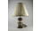 Antik XIX századi jelzett bronz talpas majolika lámpa 71 cm