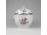 Nagyméretű Hajnalka mintás aranyozott Hollóházi porcelán bonbonier 12.5 x 11.7 cm