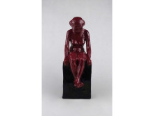 Pálla Jenő (1883-1958) női akt kerámia szobor 24.5 cm