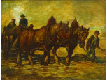 Hermann (?) jelzéssel : Rönkszállítók 121.5 x 95 cm