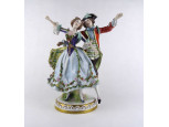 Antik nagyméretű Scheibe-Alsbach porcelán figura - táncoló pár 28.5 cm