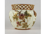 Hibátlan vajszínű áttört - Zsolnay porcelán kaspó